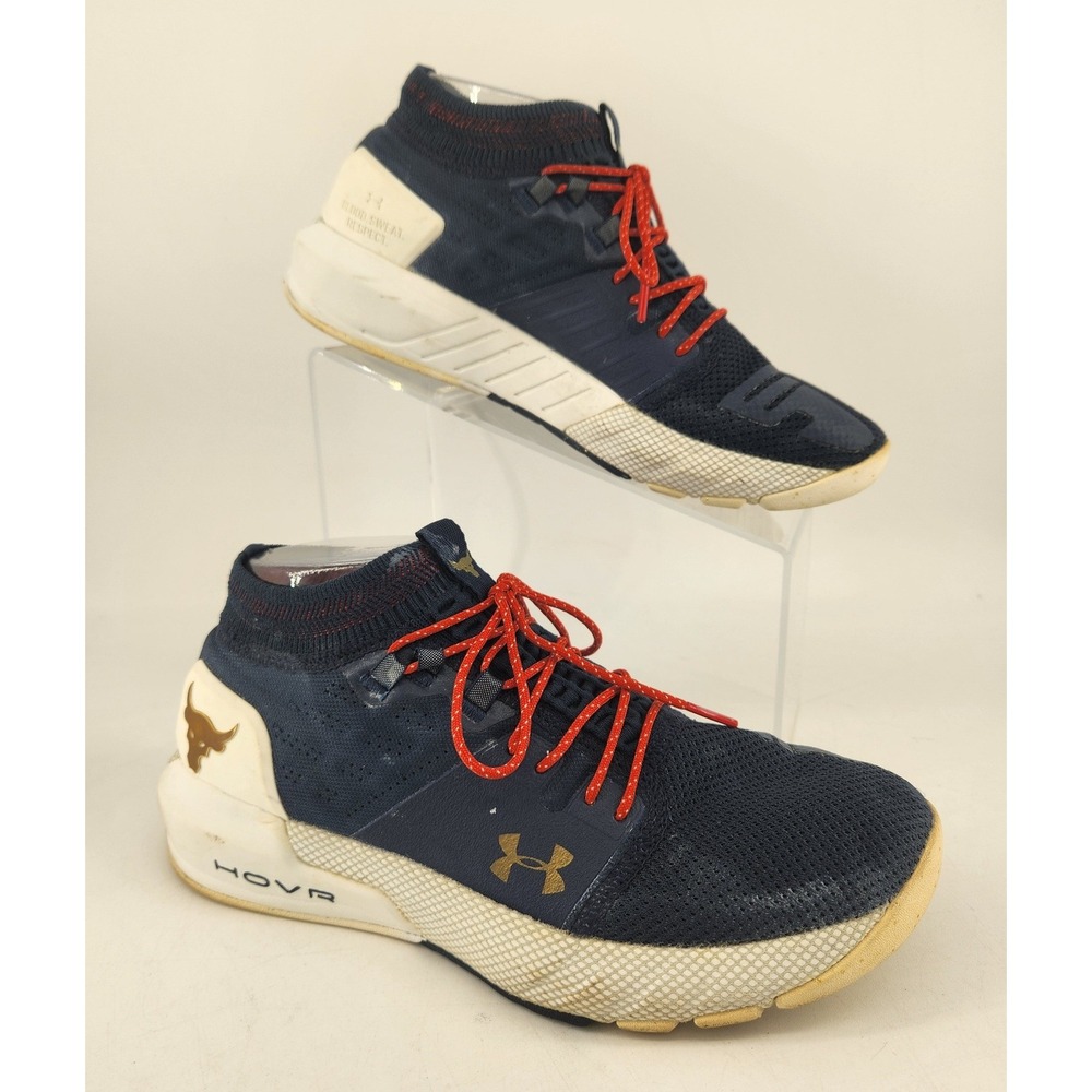 Under Armour Project Rock 2 Hovr Training Shoes Womens 8.5 Navy Blue 3022398-402